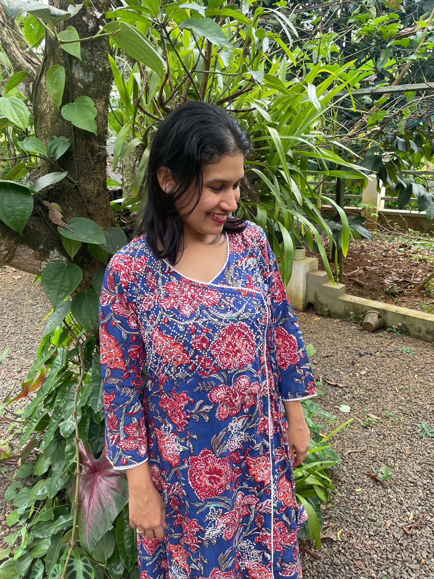 Angrakha PRE-ORDER - Floral Blue Red