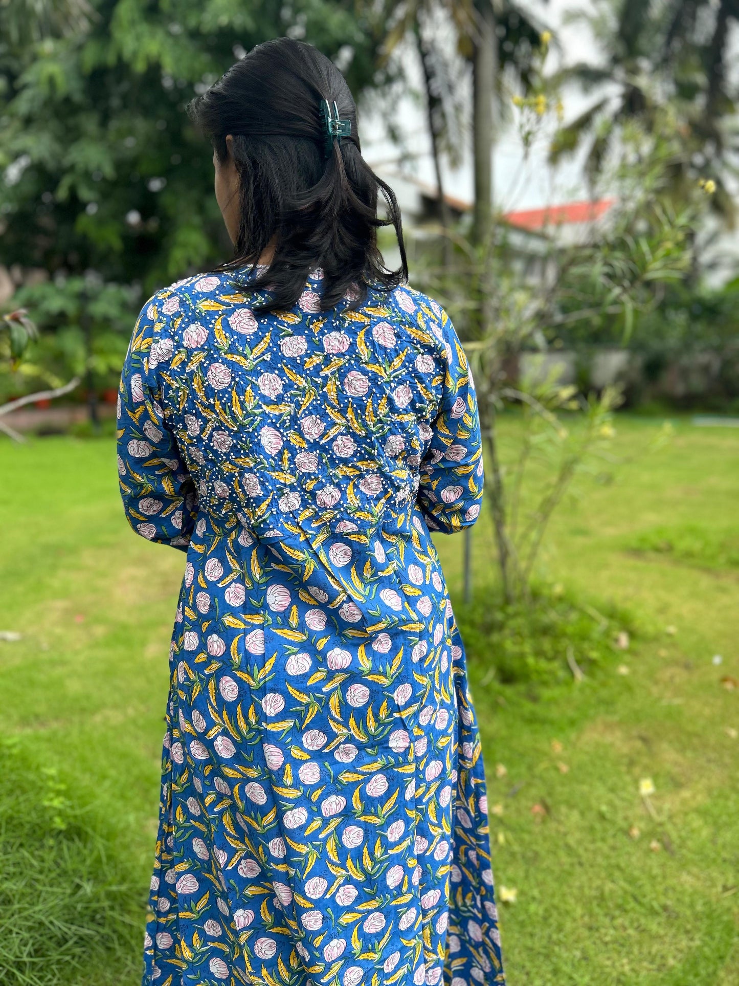 Angrakha - Floral Blue Yellow