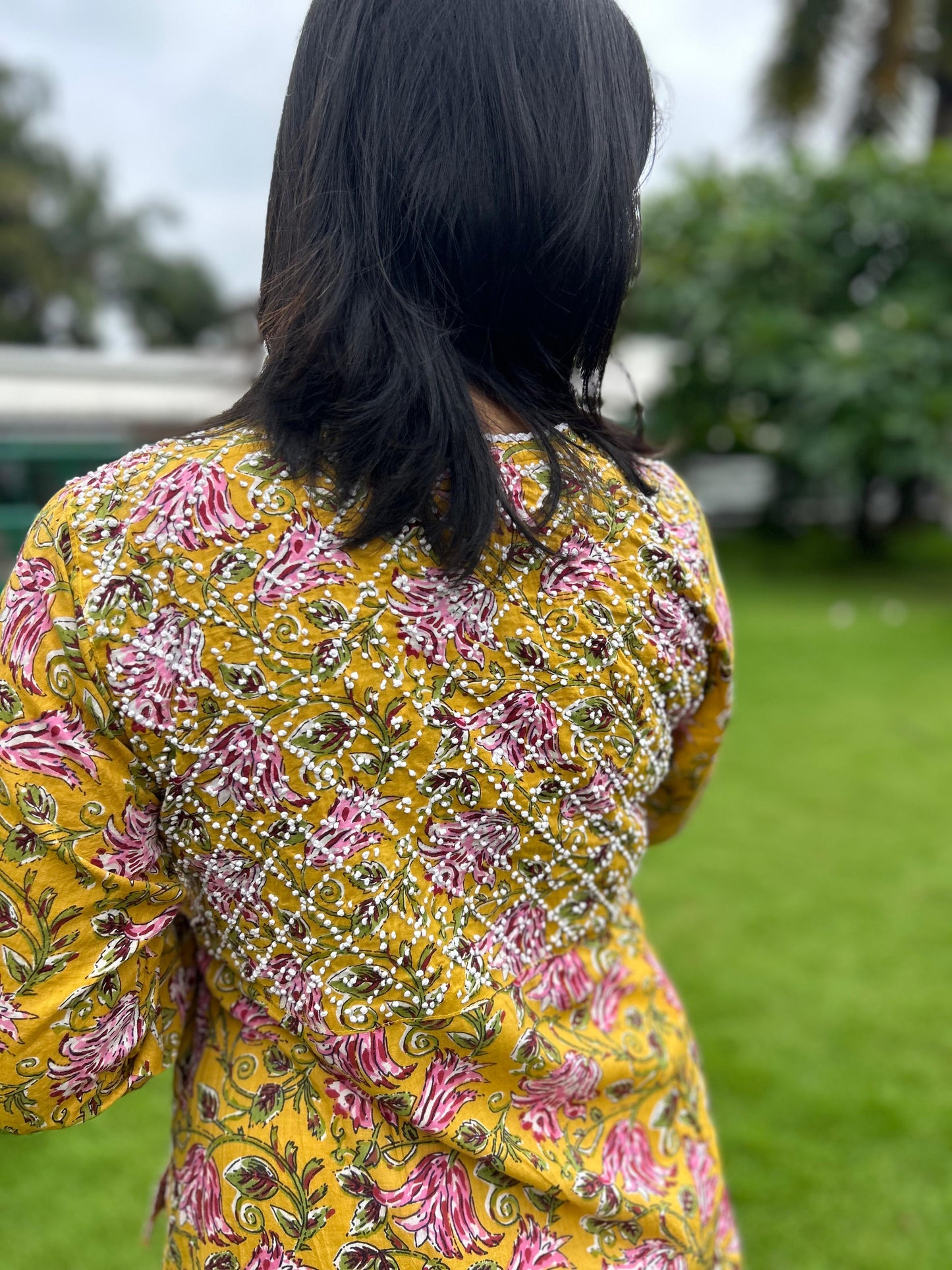Angrakha PRE-ORDER - Floral Mustard Yellow 1