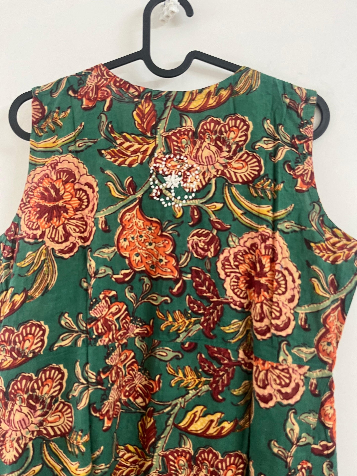 Sleeveless A-line Dress PRE-ORDER - Floral Green Red