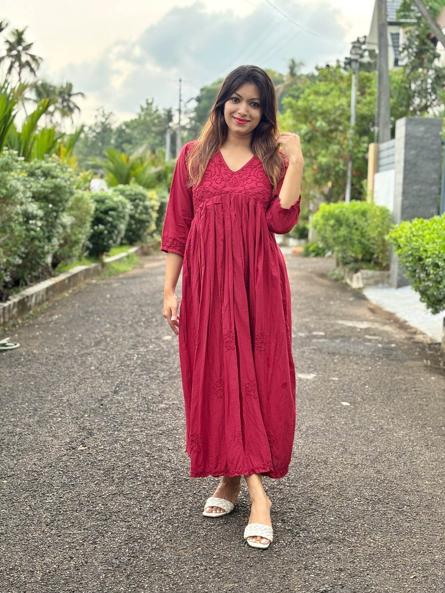 Aliya Cut Dress PRE-ORDER - Maroon