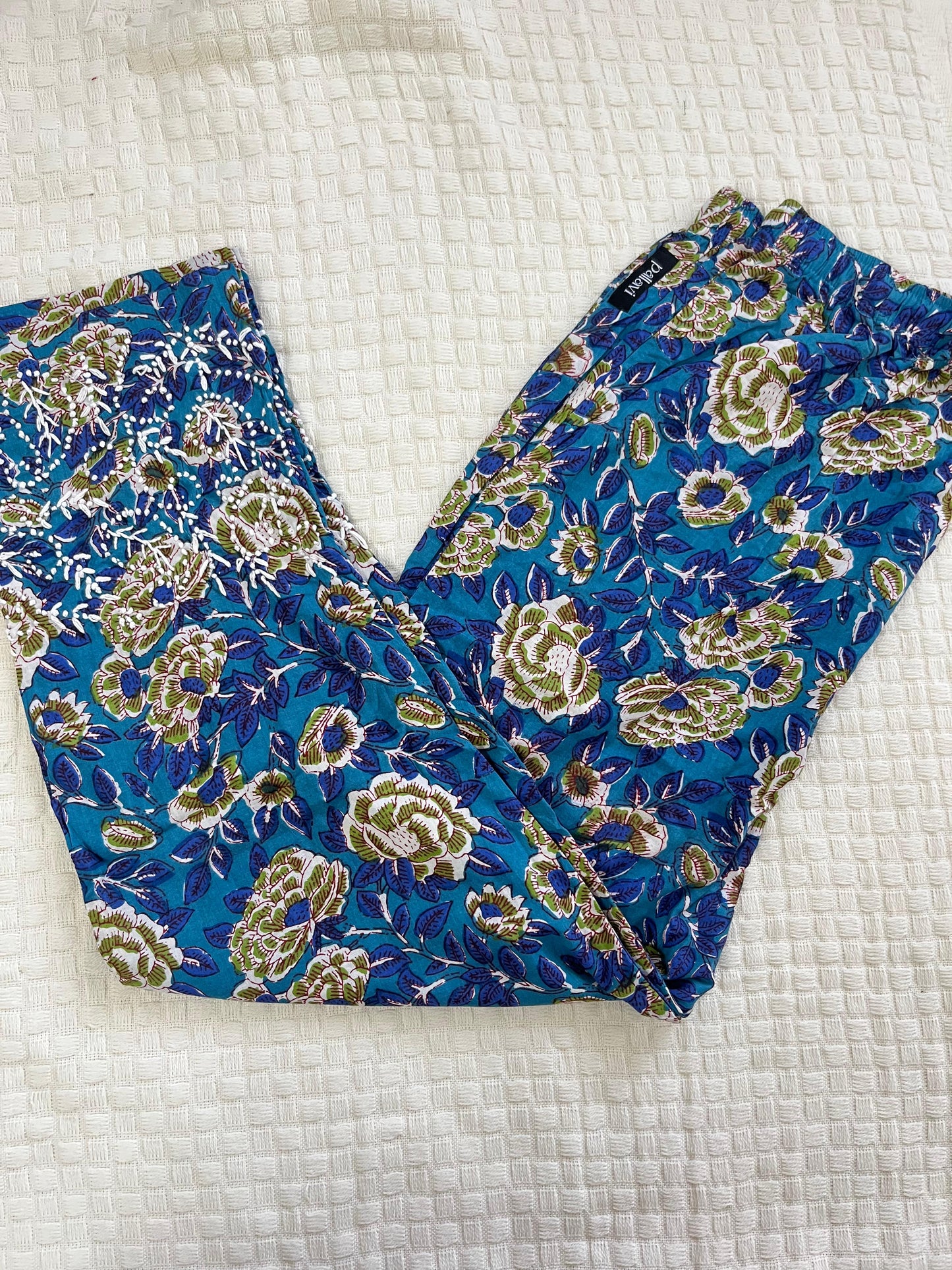 Printed Pants PRE-ORDER - Floral Blue green