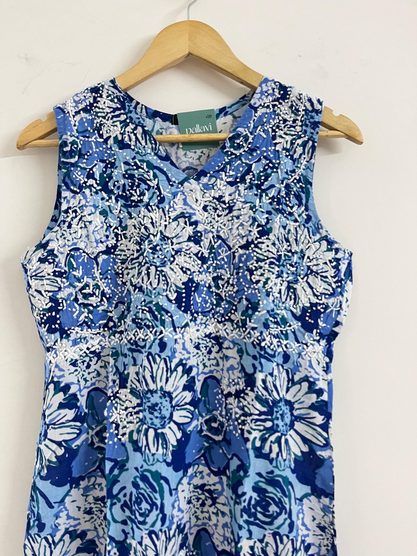 Sleeveless Straight Kurti PRE-ORDER - Hues of Blue