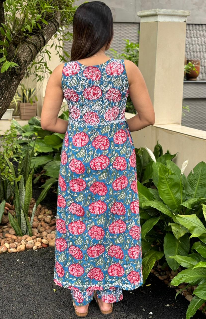 Sleeveless Aliya cut dress (with work on front and back) PRE-ORDER - Pinkbelle