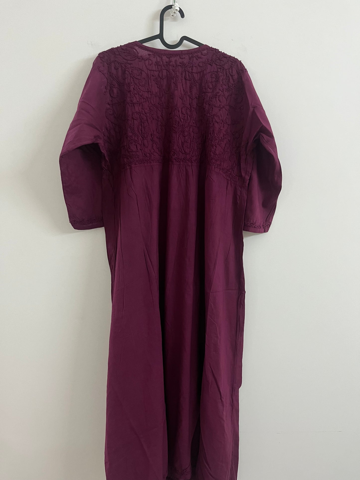 Aliya Cut Kurti/Dress -Wine (with work on front and back)