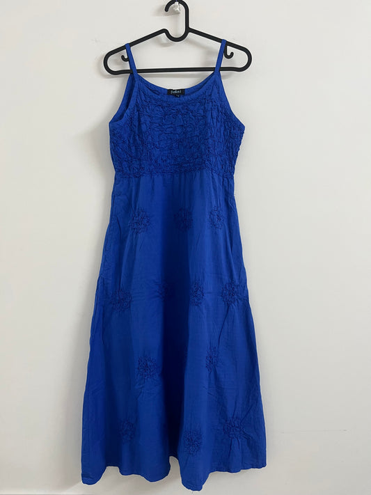 Sleeveless A-line Dress - Royal Blue