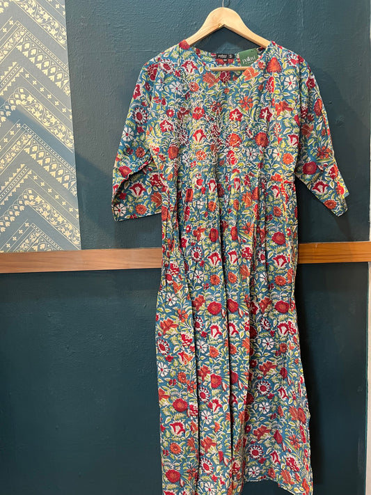 Pleated Angrakha dress PRE-ORDER - Melange