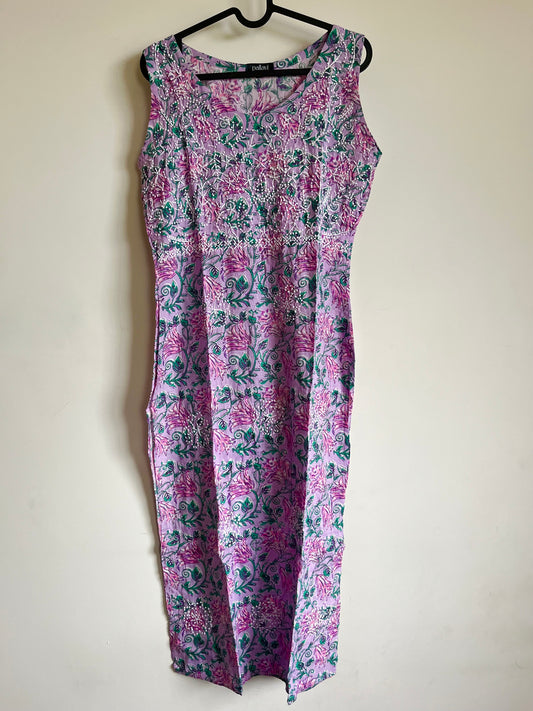 Straight Kurti Sleeveless - Lavender Smera