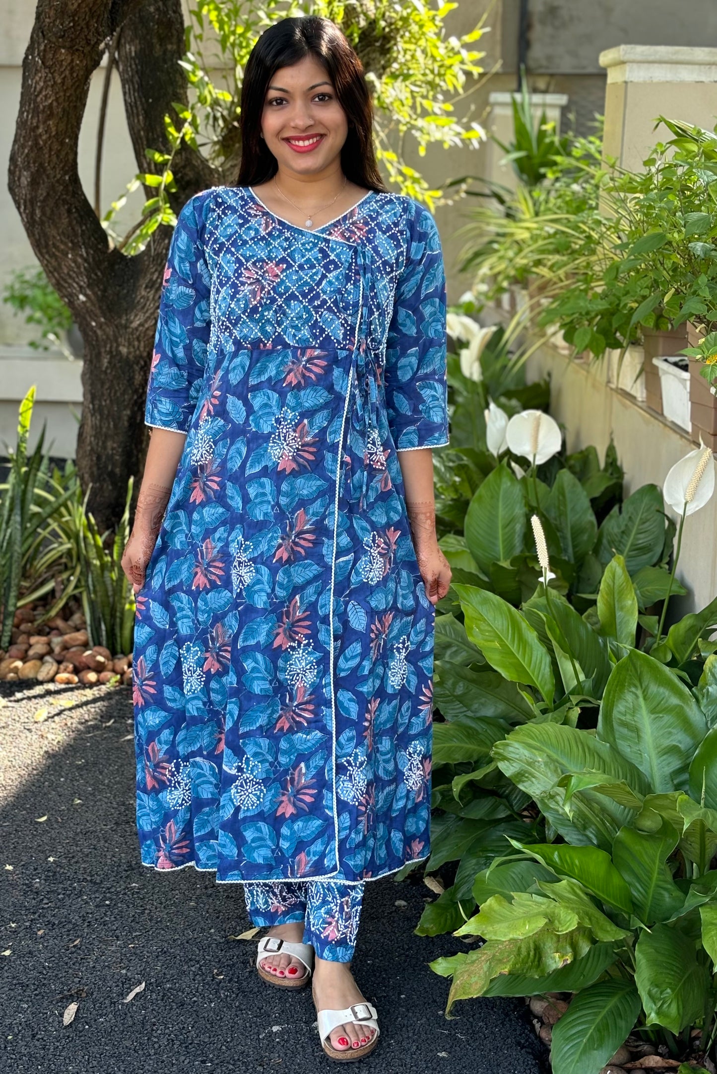 Angrakha Kurti and pant PRE-ORDER - Neelima