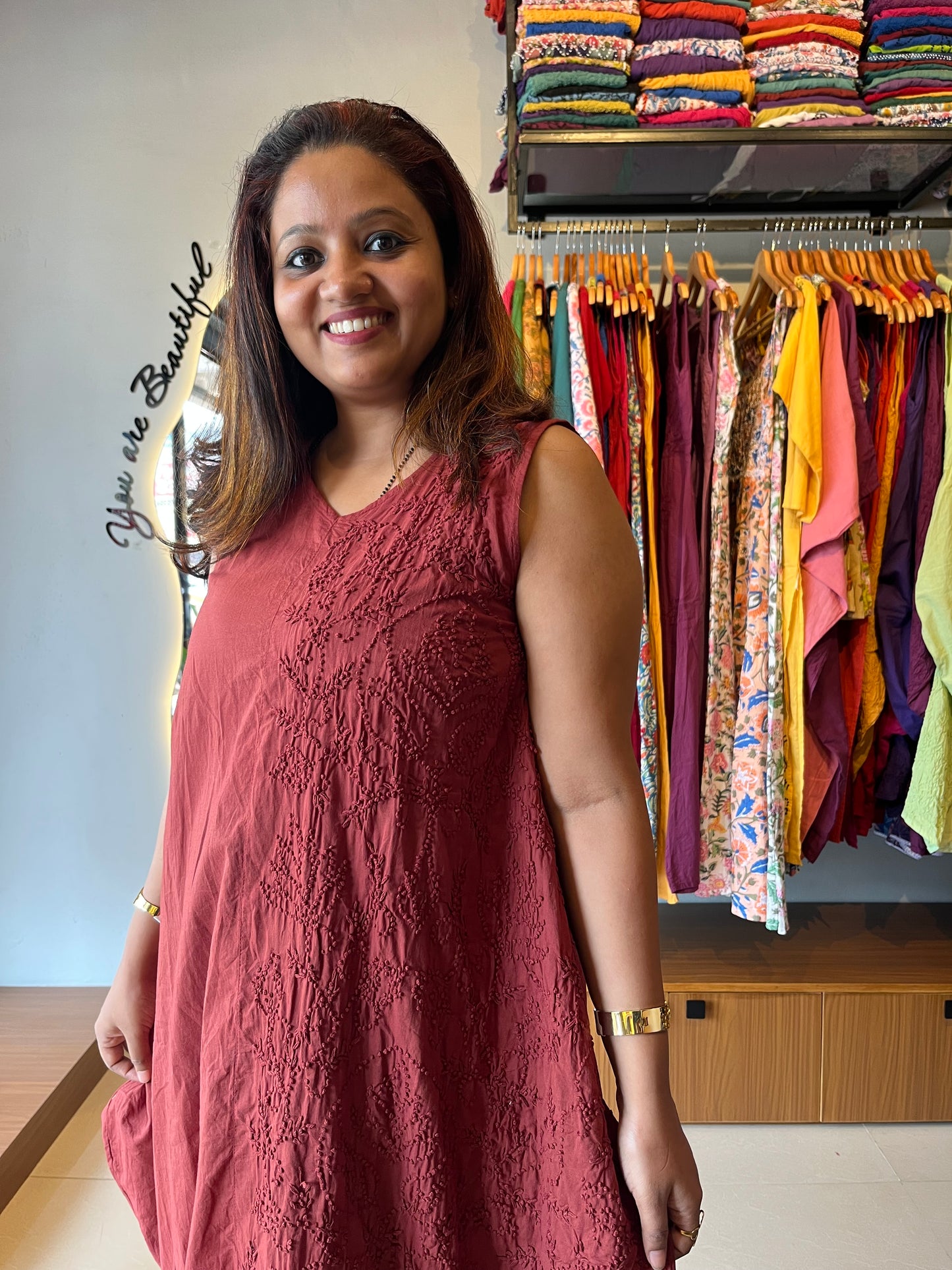 Balloon dress - Cinnamon Brown