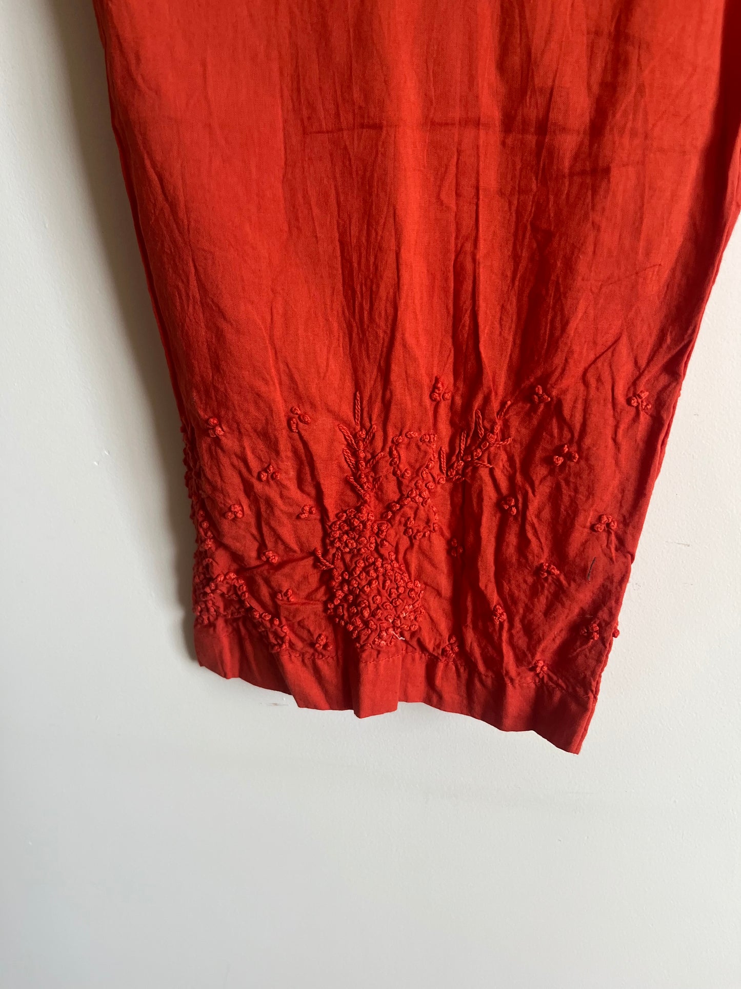 Straight Kurti and pant (Sleeveless) - Dark Rust Orange