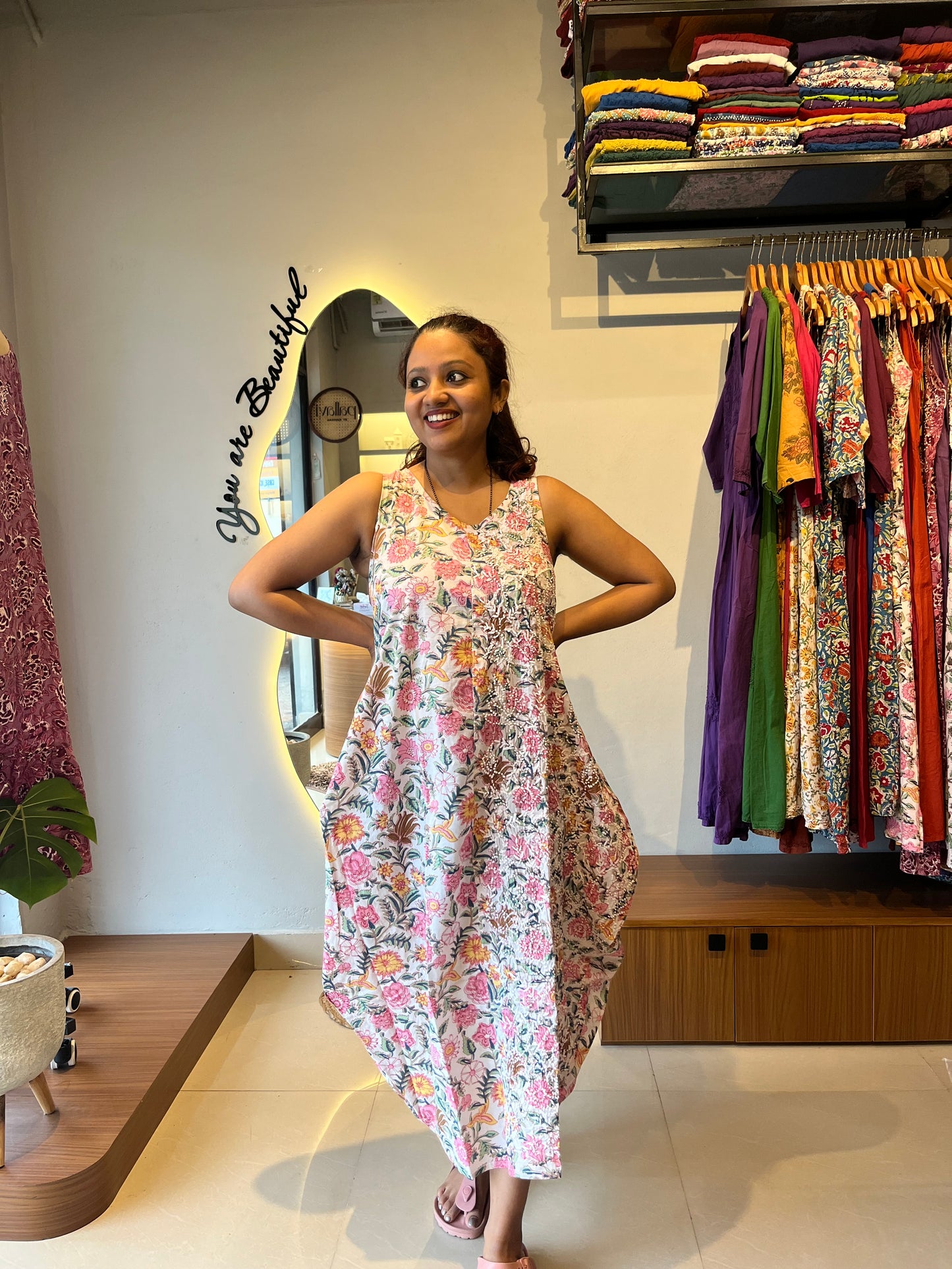 Balloon dress PRE-ORDER - Floral white