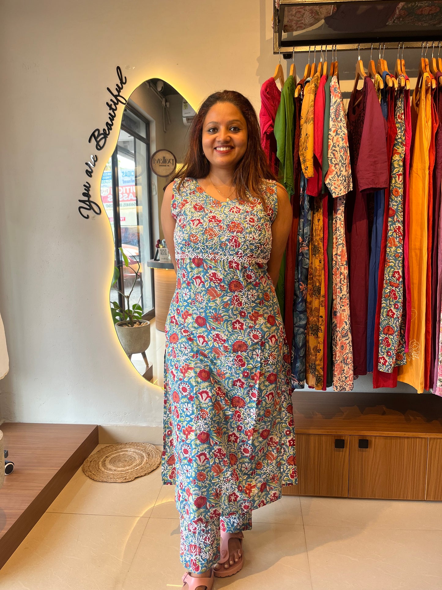 Sleeveless Straight Kurti and pant PRE-ORDER - Melange