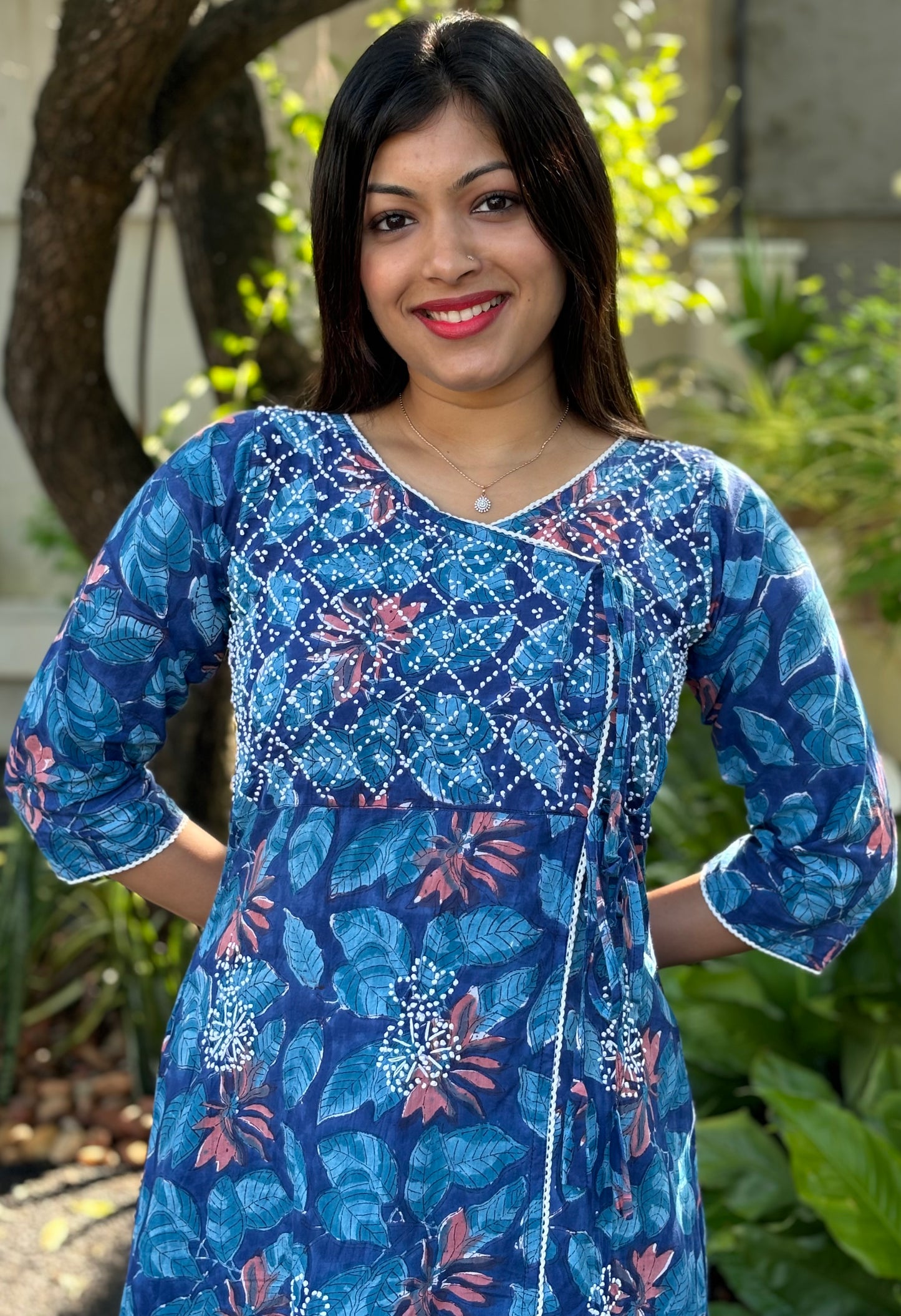 Angrakha Kurti and pant PRE-ORDER - Neelima