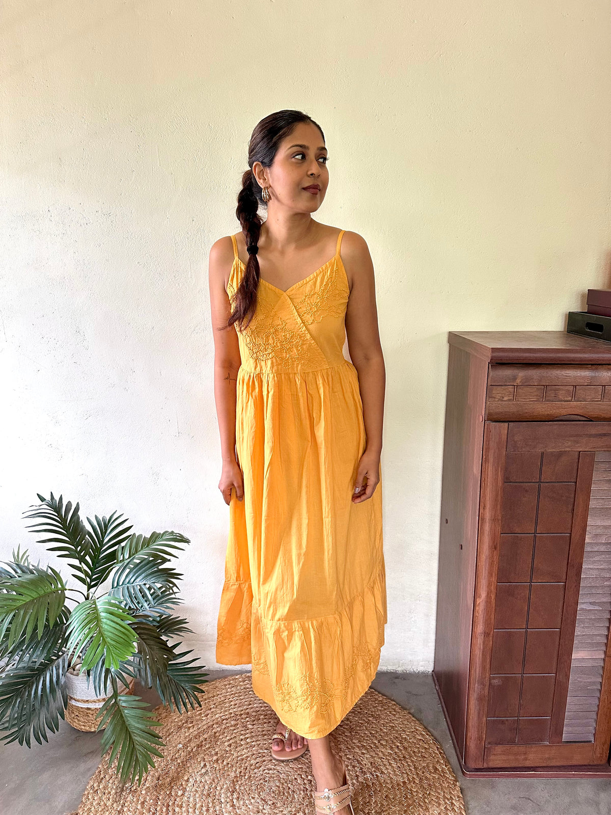 Garden whispers  Dress - Mustard Yellow