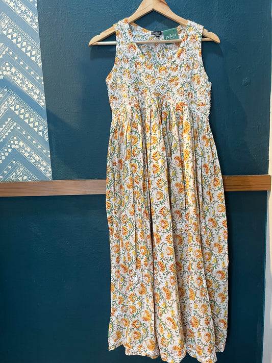 Sleeveless Aliya cut dress (with work on front and back) PRE-ORDER - Maya
