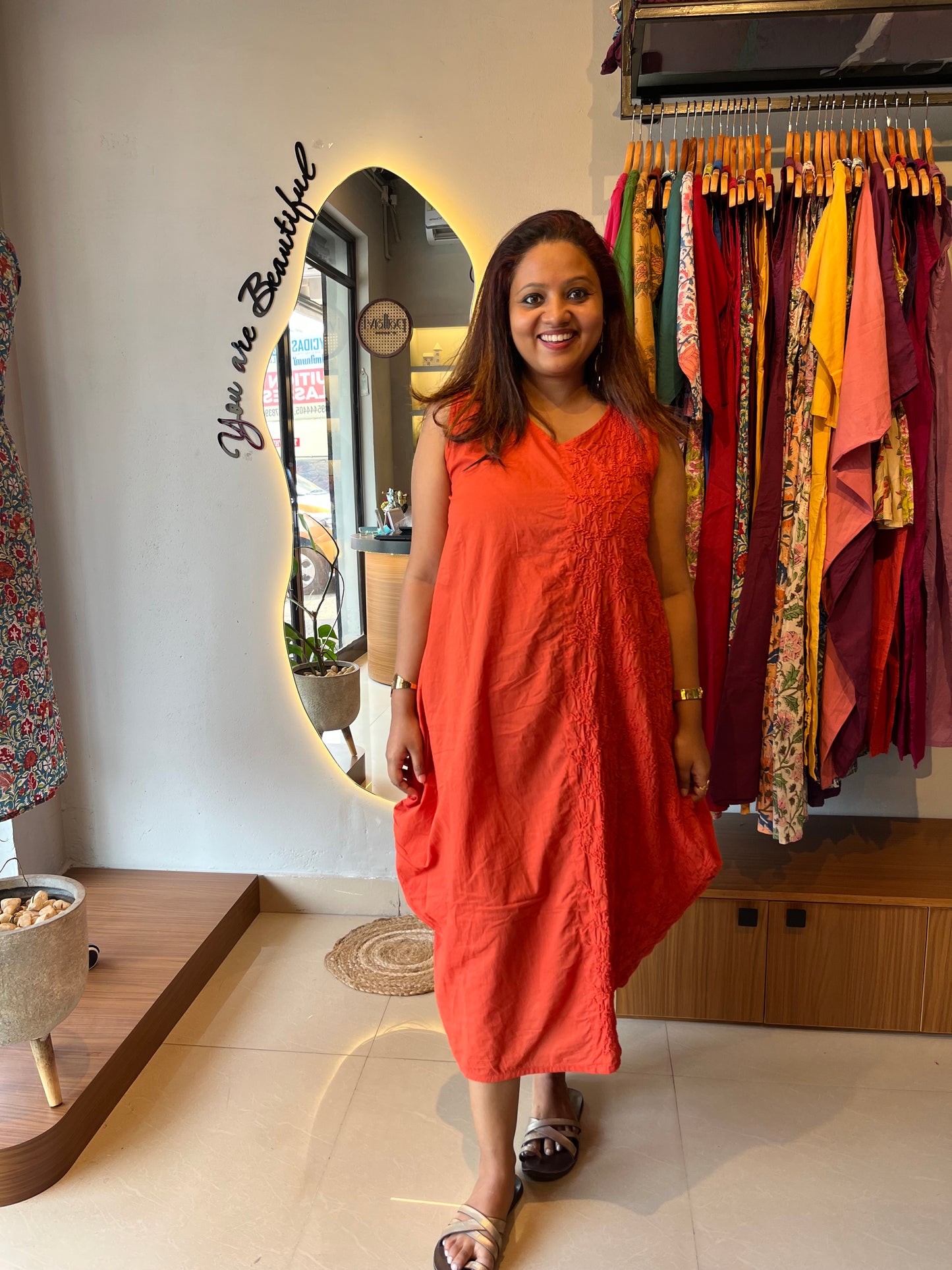 Balloon dress - Rust orange