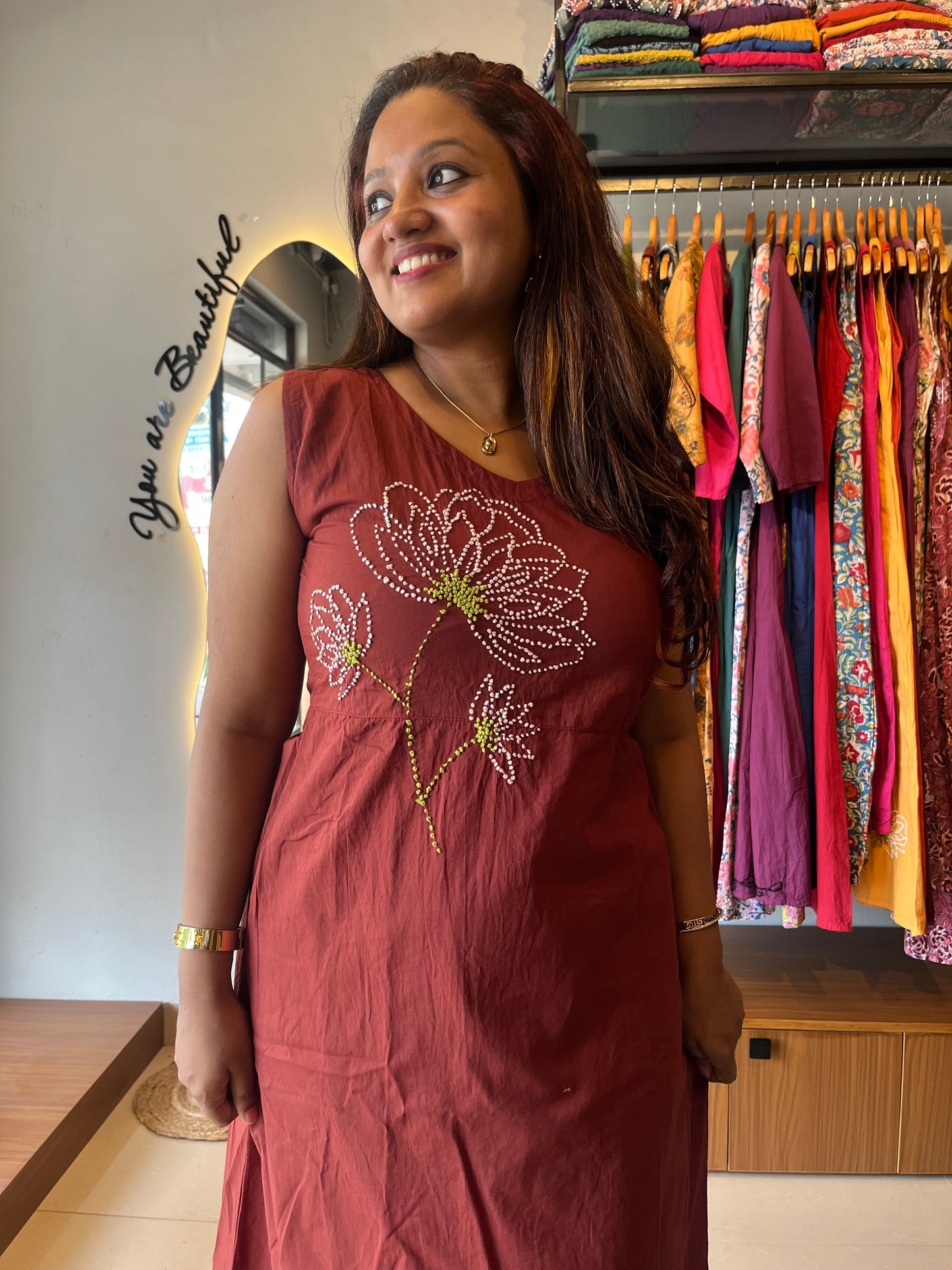 Glow Dress - Cinnamon brown