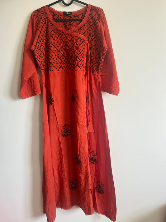 Angrakha - Black knots on Dark Rust Orange