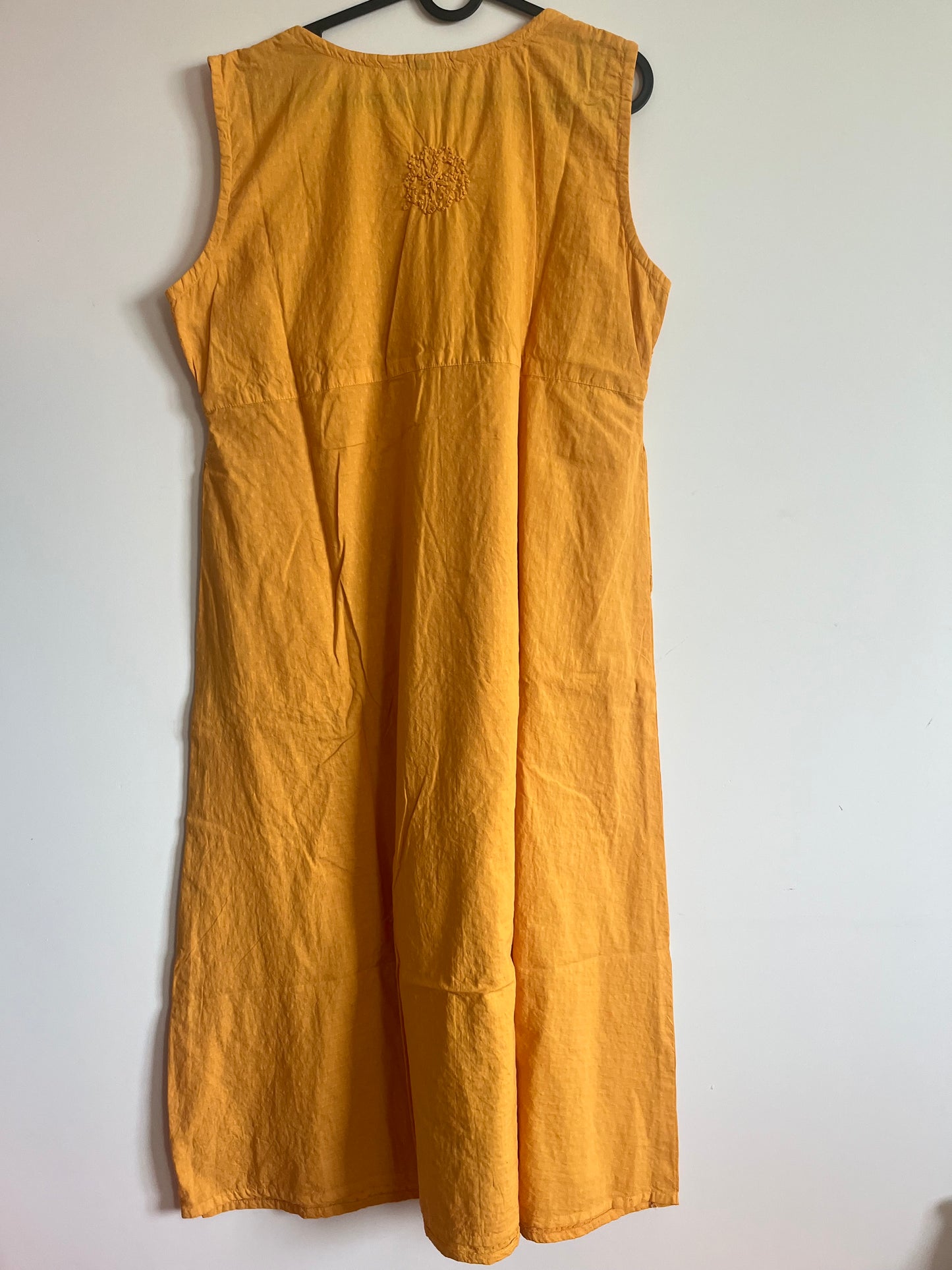 Sleeveless A-line Dress - Mustard Yellow