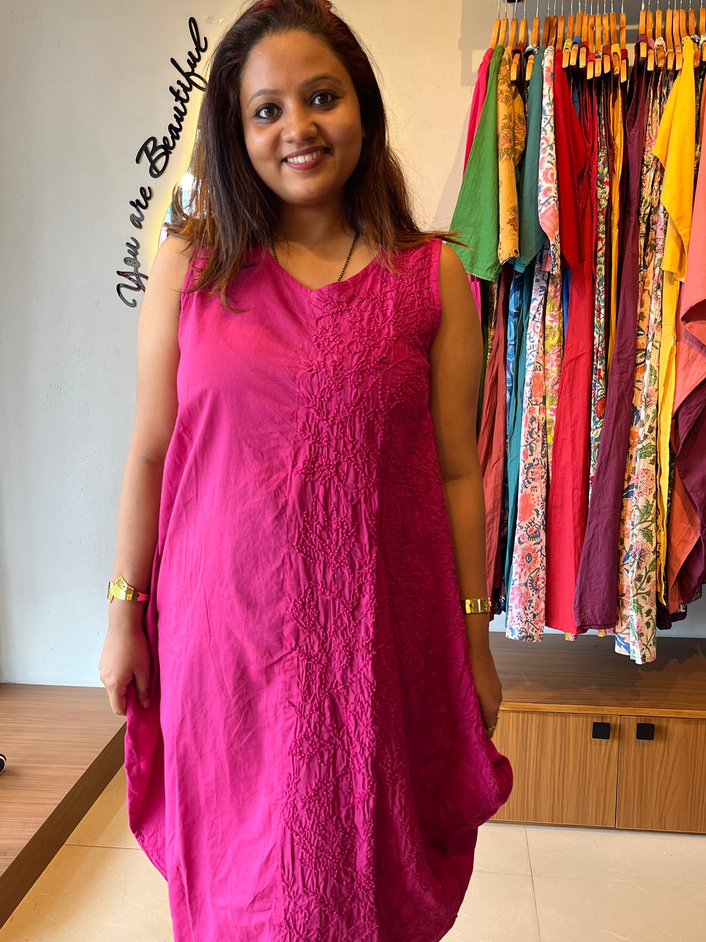 Balloon dress - Hot pink