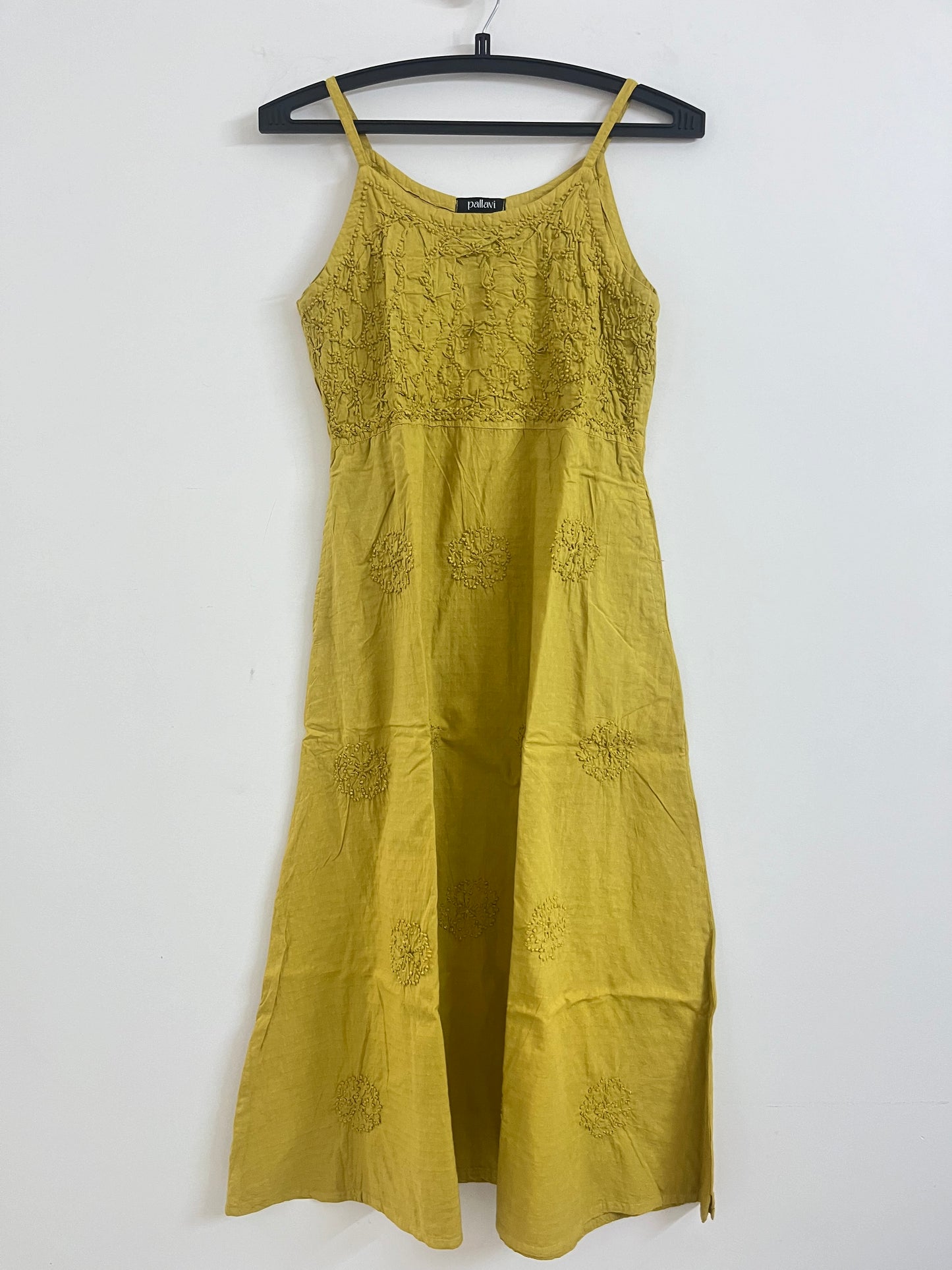 Sleeveless A-line Dress - Lime Yellow