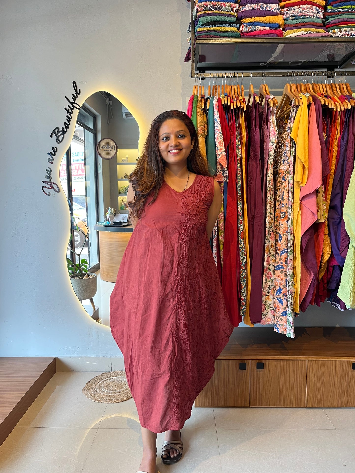 Balloon dress - Cinnamon Brown