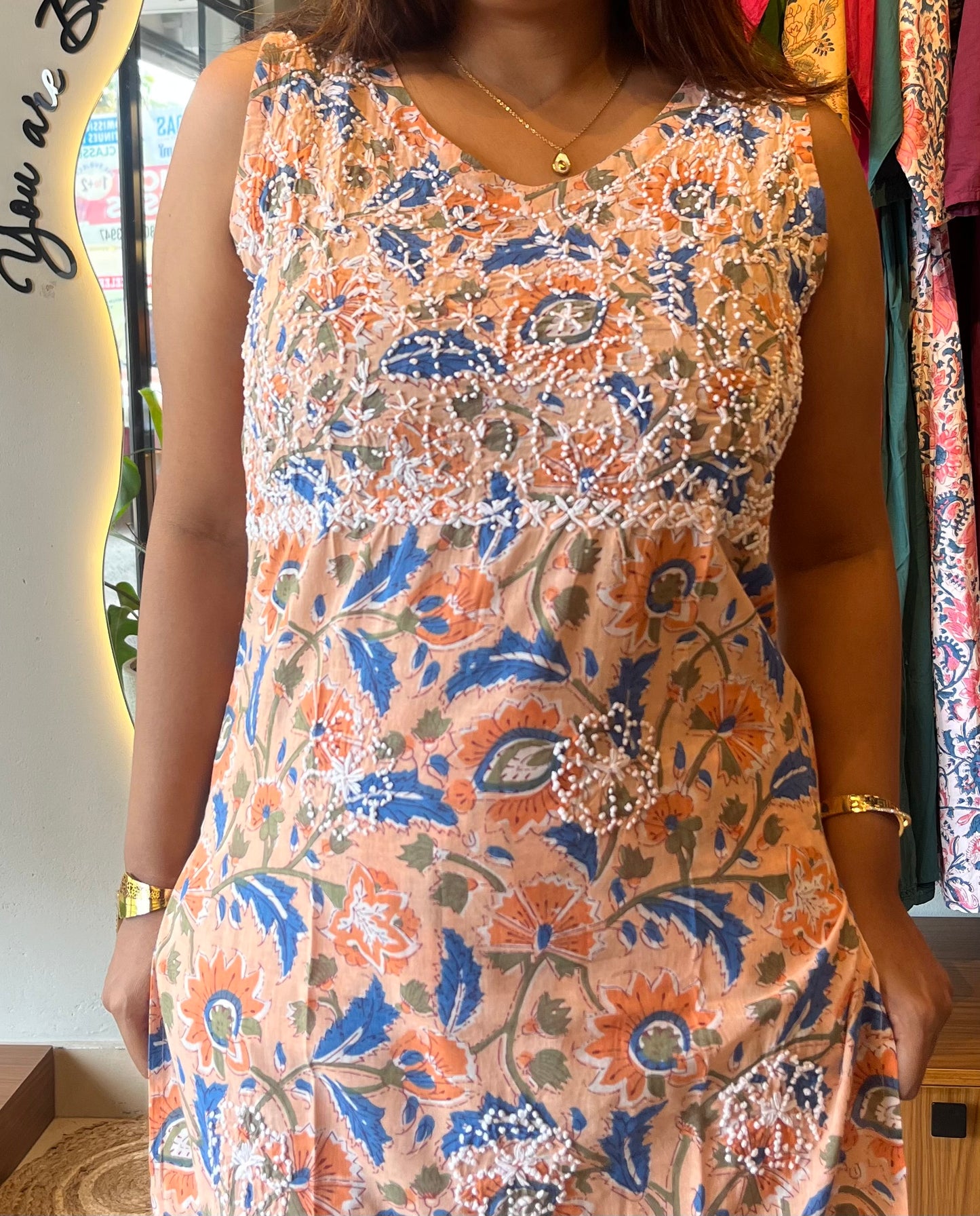 Sleeveless Straight Kurti and pant PRE-ORDER - Rhea