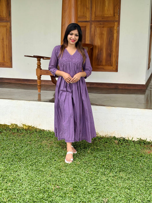 Aliya Cut Kurti/Dress - Amethyst (with work on front and back)