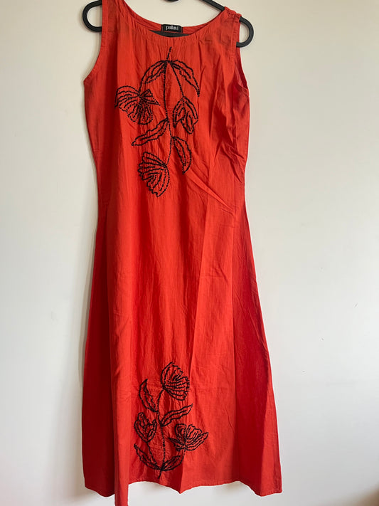 Chameli Charm  Dress - Dark Rust Orange