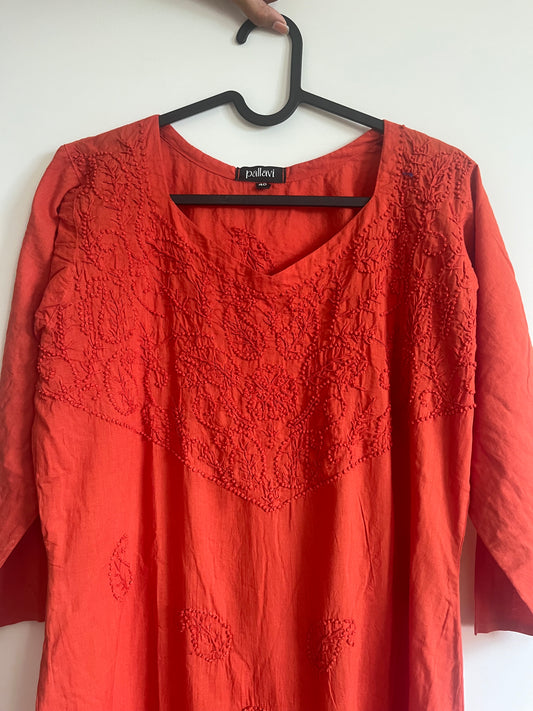 Straight Kurti - Dark Rust Orange