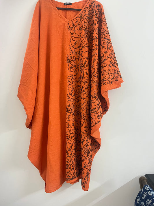 Curved Kaftan PRE-ORDER - Rust Orange