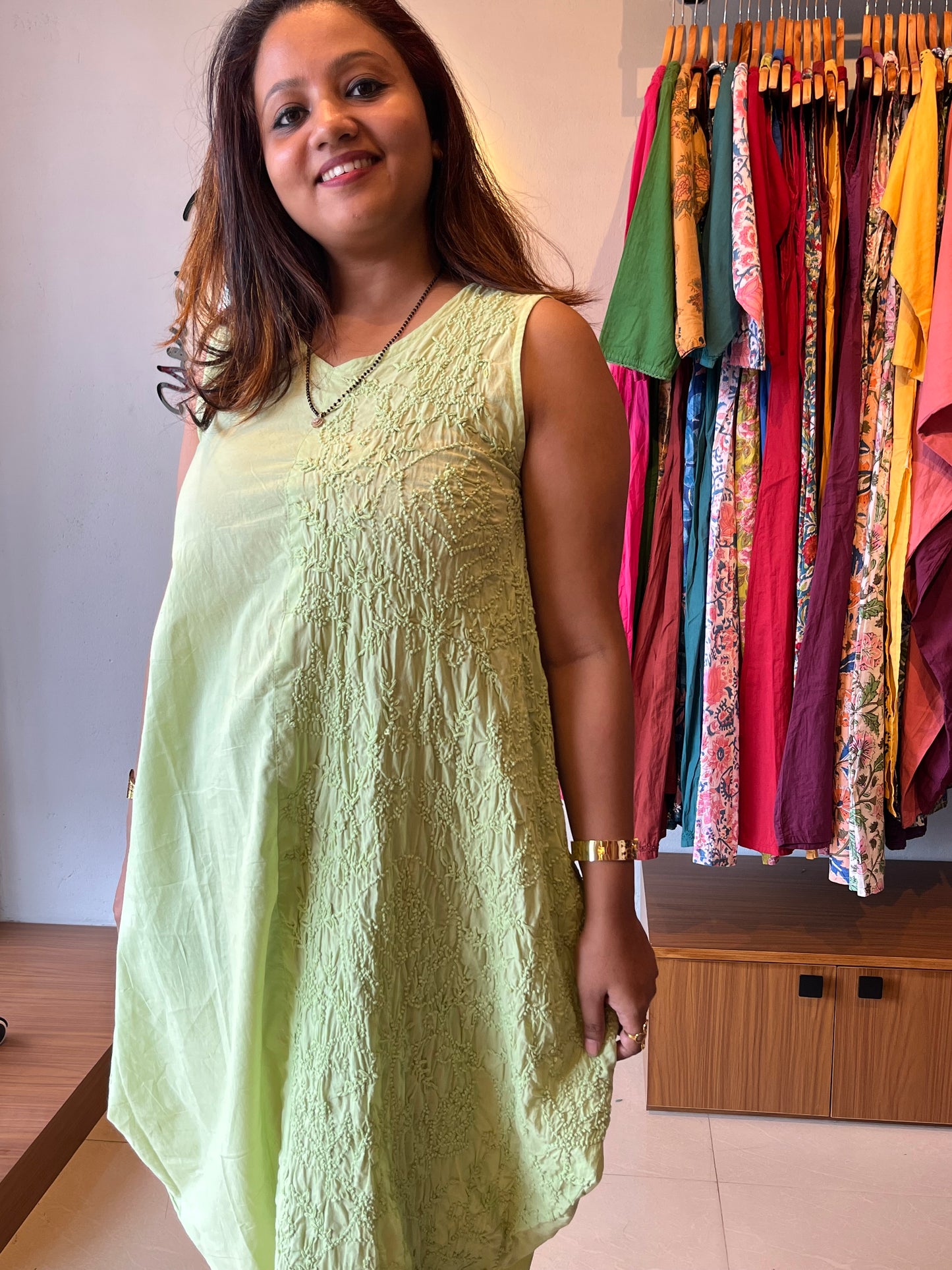 Balloon dress - Pista Green