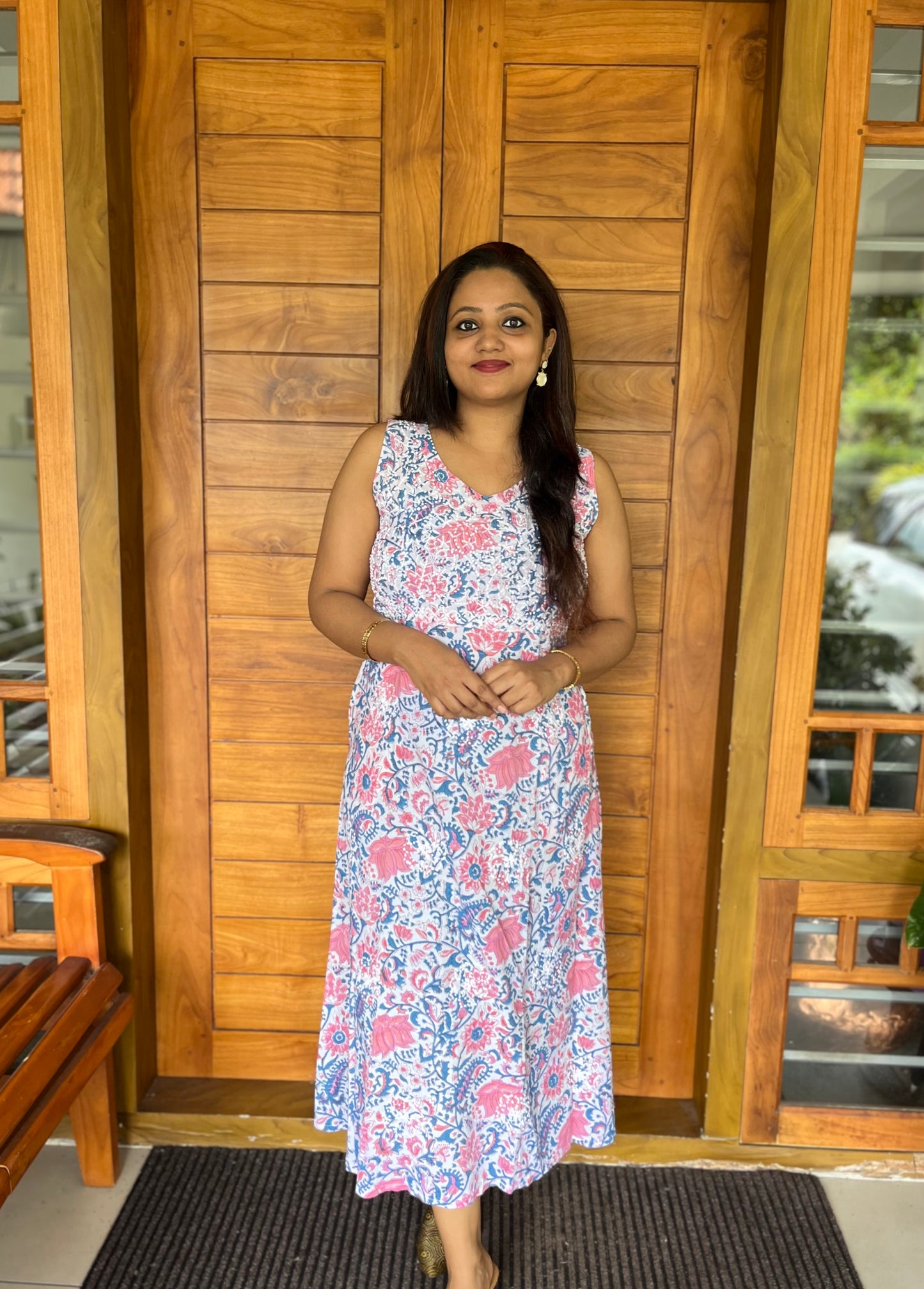 Sleeveless A-line Dress - Varnika