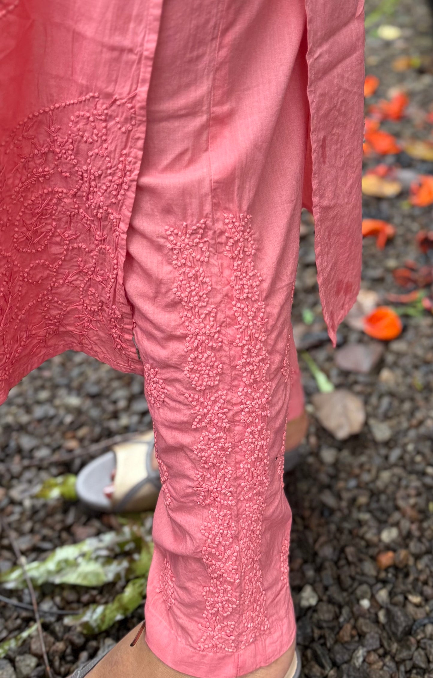 Straight Kurti and pant PRE-ORDER - Neon Peach