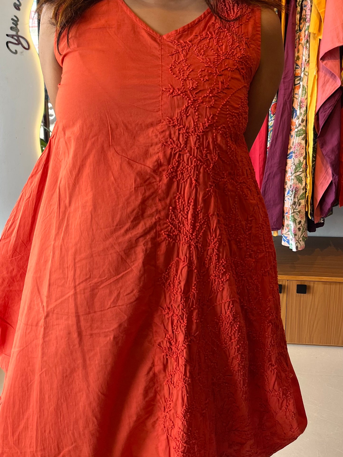 Balloon dress - Rust orange