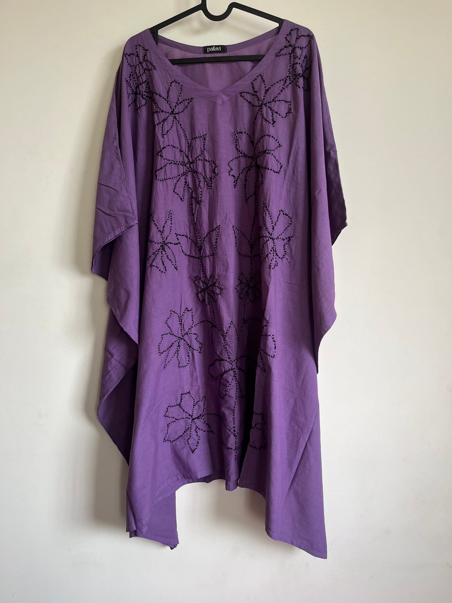 Kaftan top and pant PRE-ORDER - Black knots on Dark Lavender