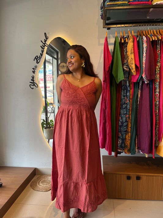 Garden whispers  Dress - Pastel red