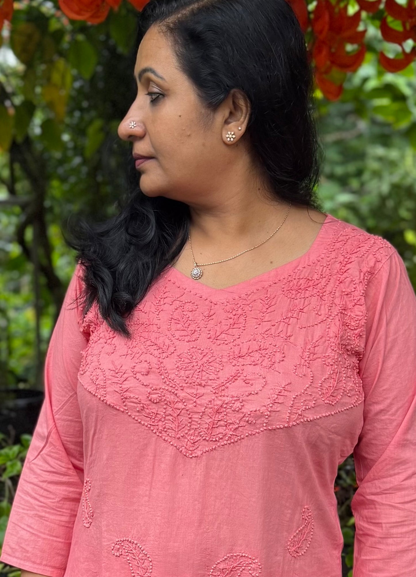 Straight Kurti and pant PRE-ORDER - Neon Peach