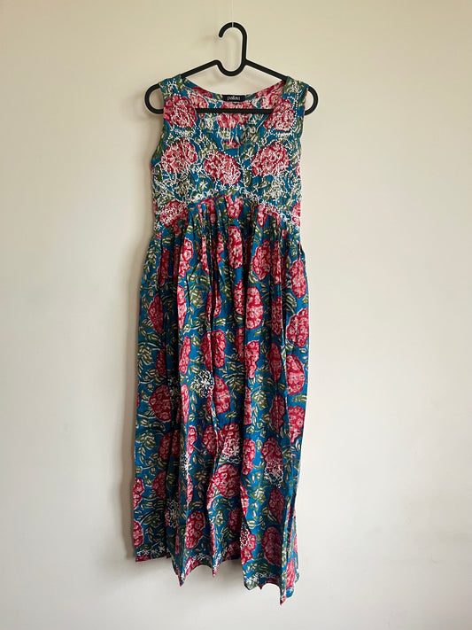Sleeveless Aliya cut dress (with work on front and back) - Pinkbelle