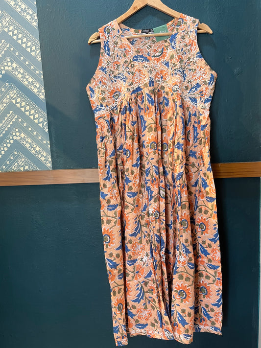 Sleeveless Aliya cut dress (with work on front and back) PRE-ORDER - Rhea