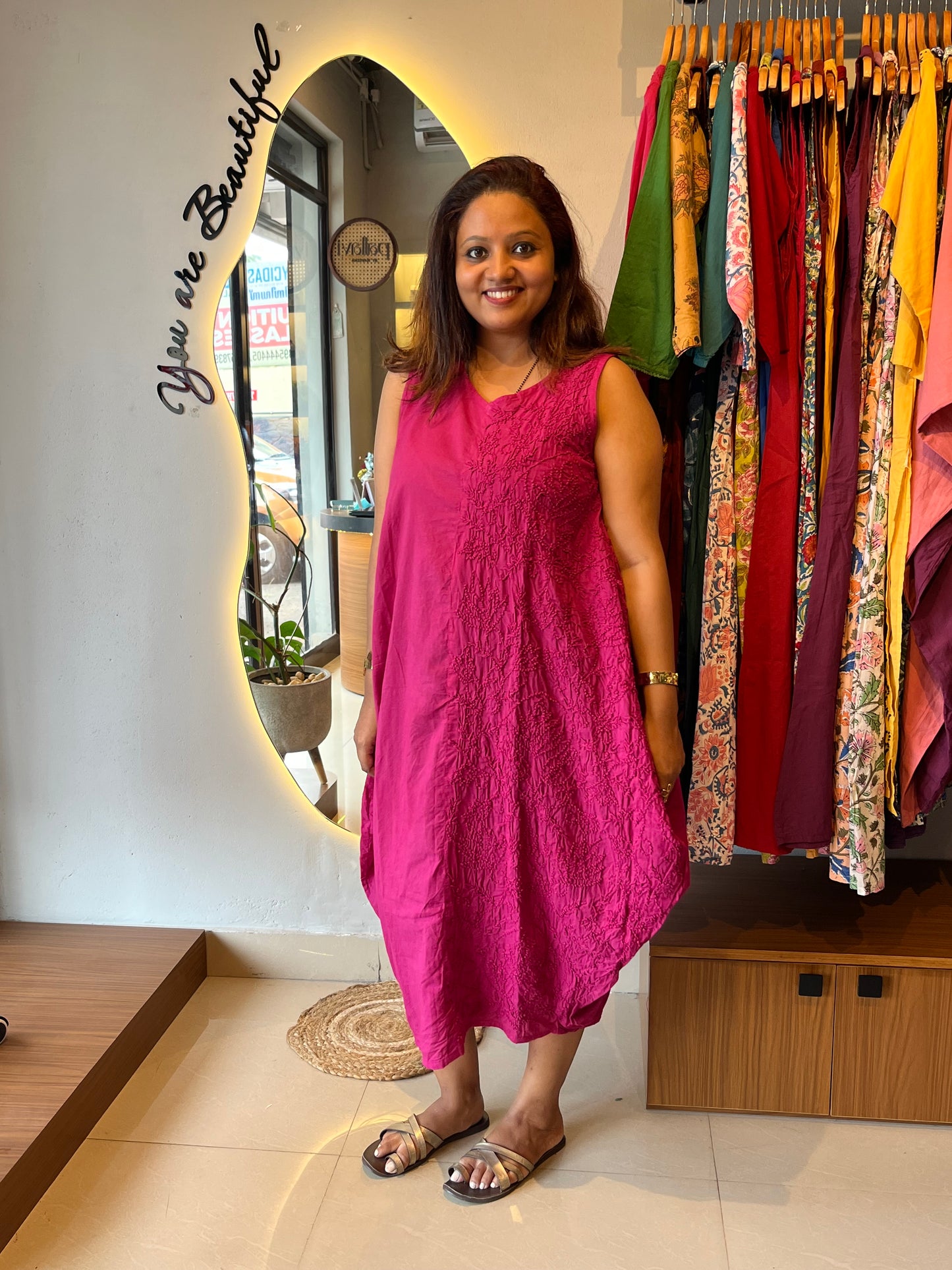 Balloon dress - Hot pink