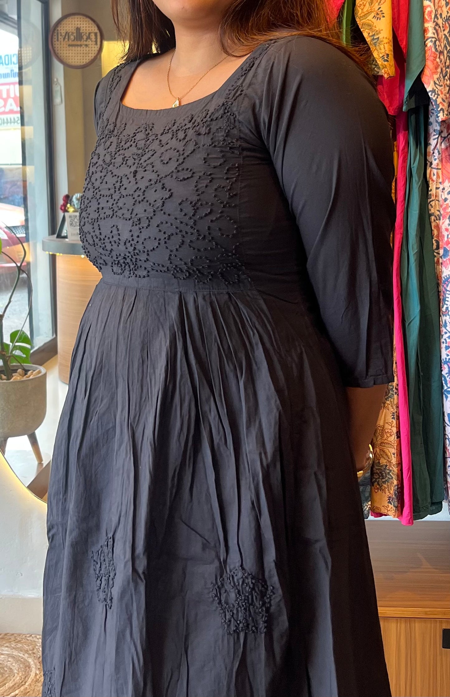 Pleated dress - Black