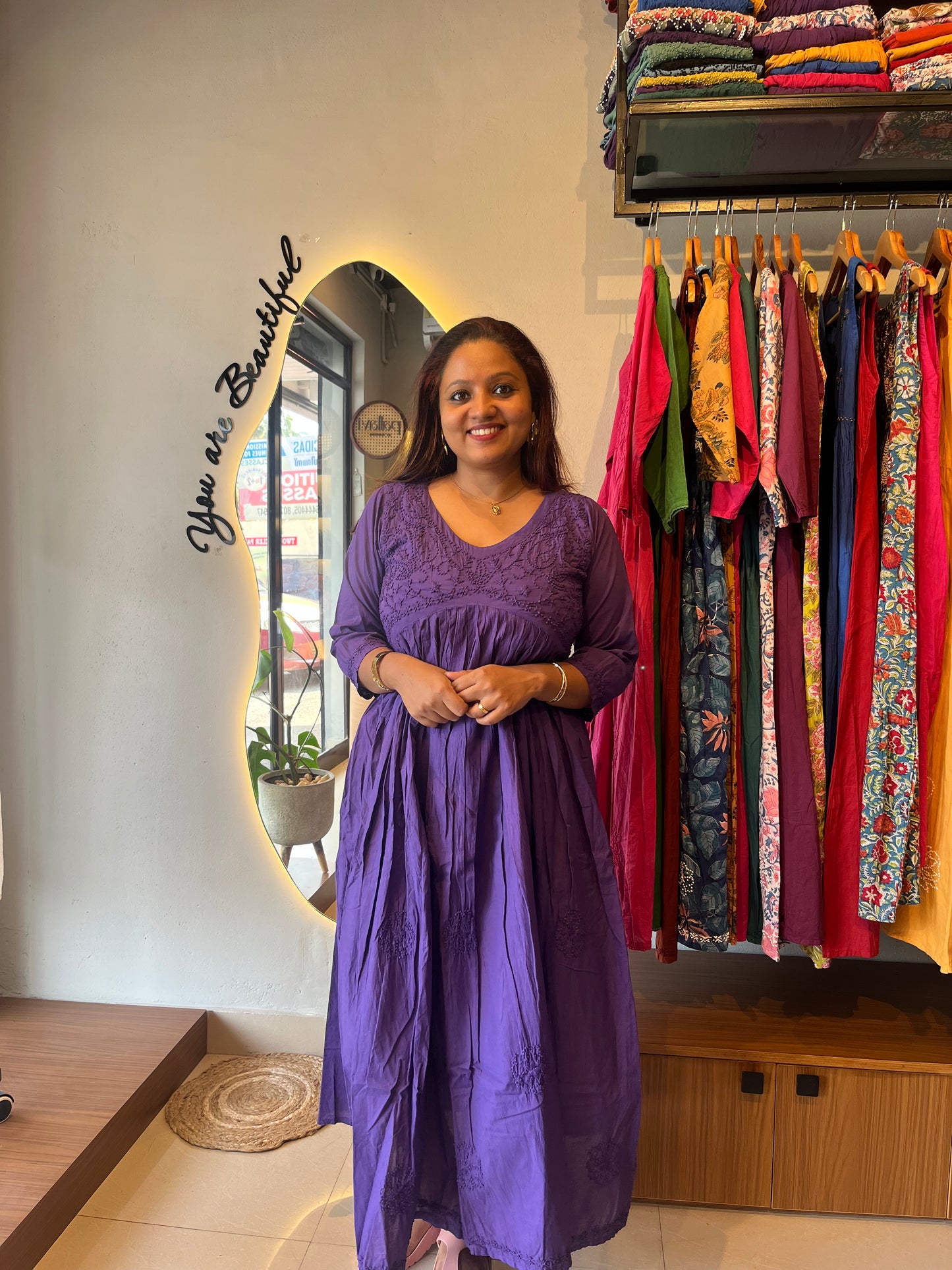 Aliya Cut Dress - Indigo
