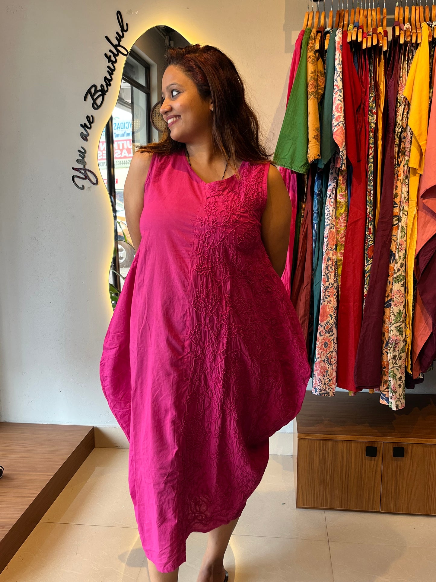 Balloon dress - Hot pink