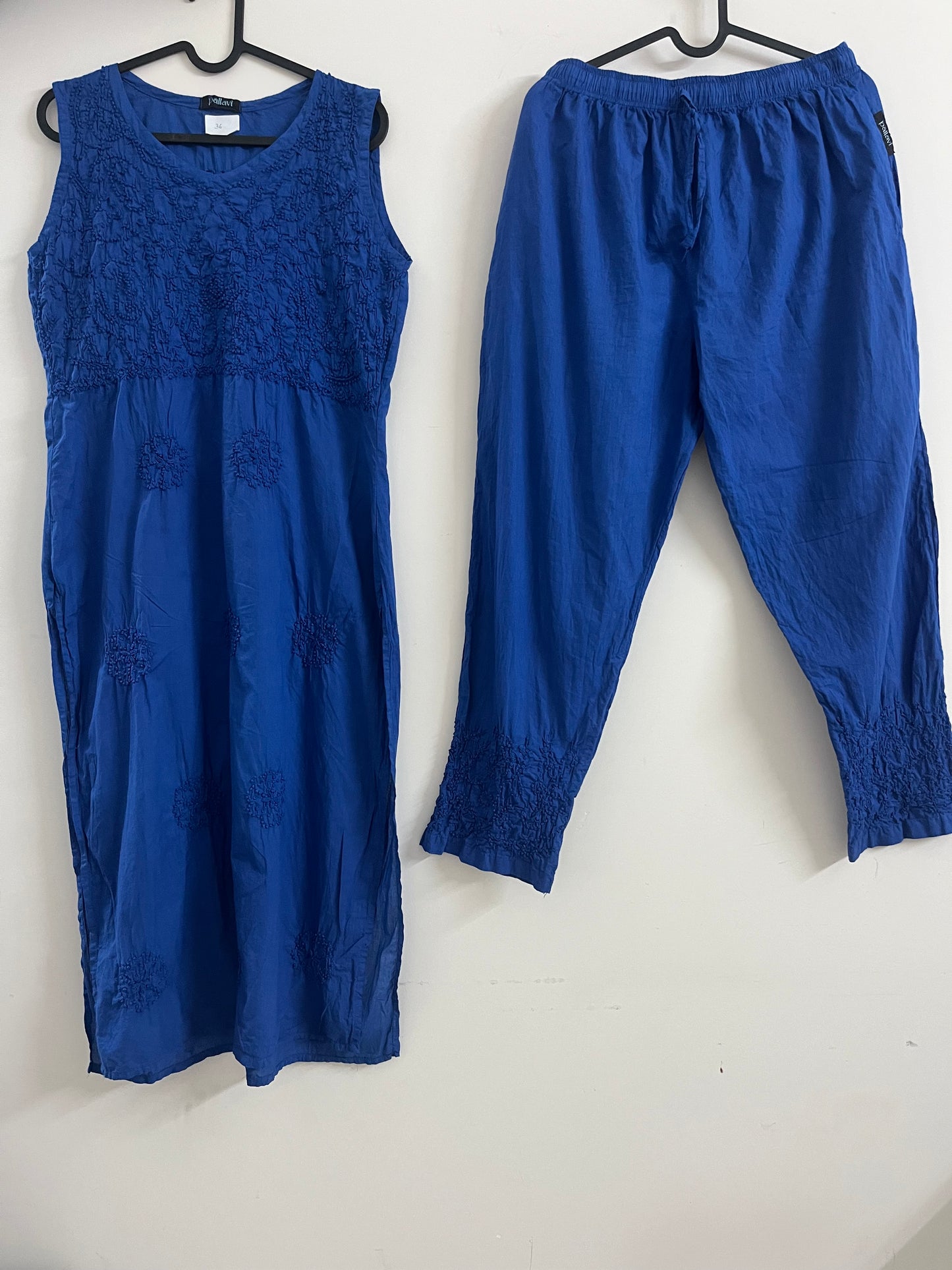 Sleeveless Straight Kurti and Pant (co-ord set) PRE-ORDER - Royal blue