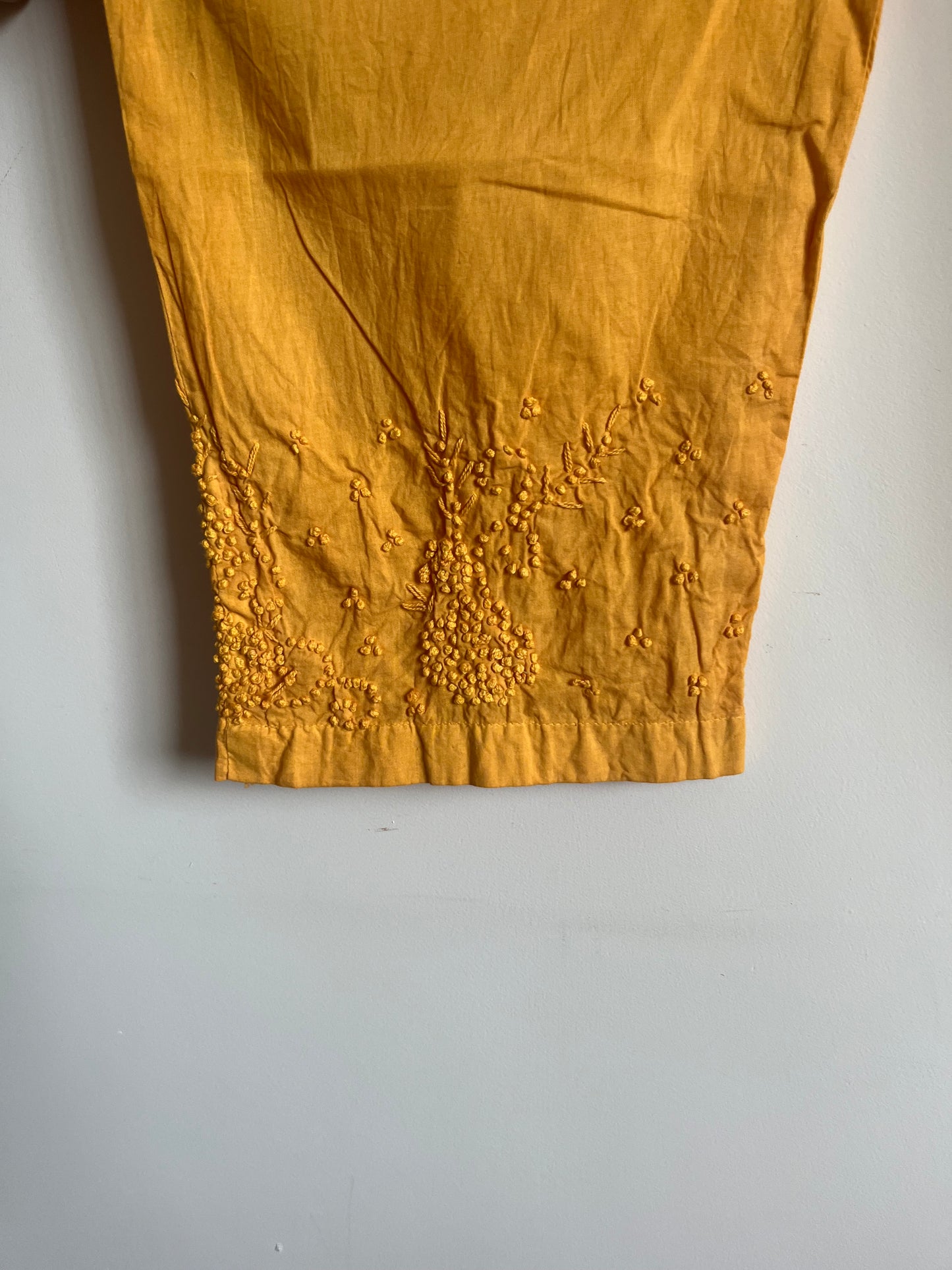 Straight Kurti and pant (Sleeveless) - Mustard Yellow