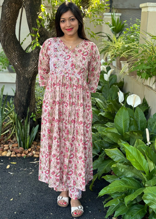 Pleated Angrakha dress PRE-ORDER - Mili