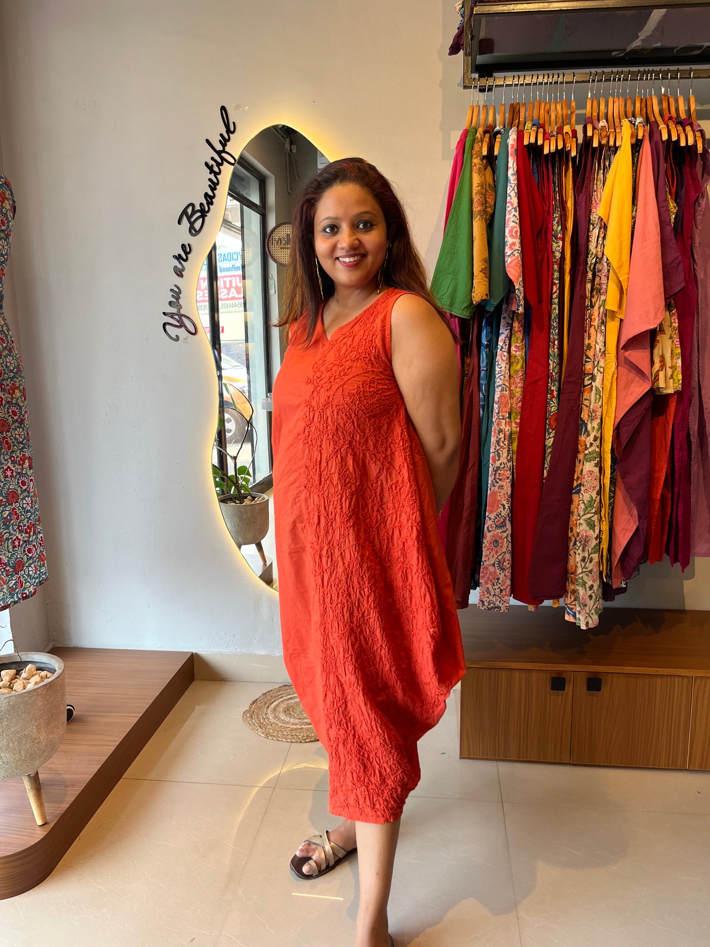 Balloon dress - Rust orange