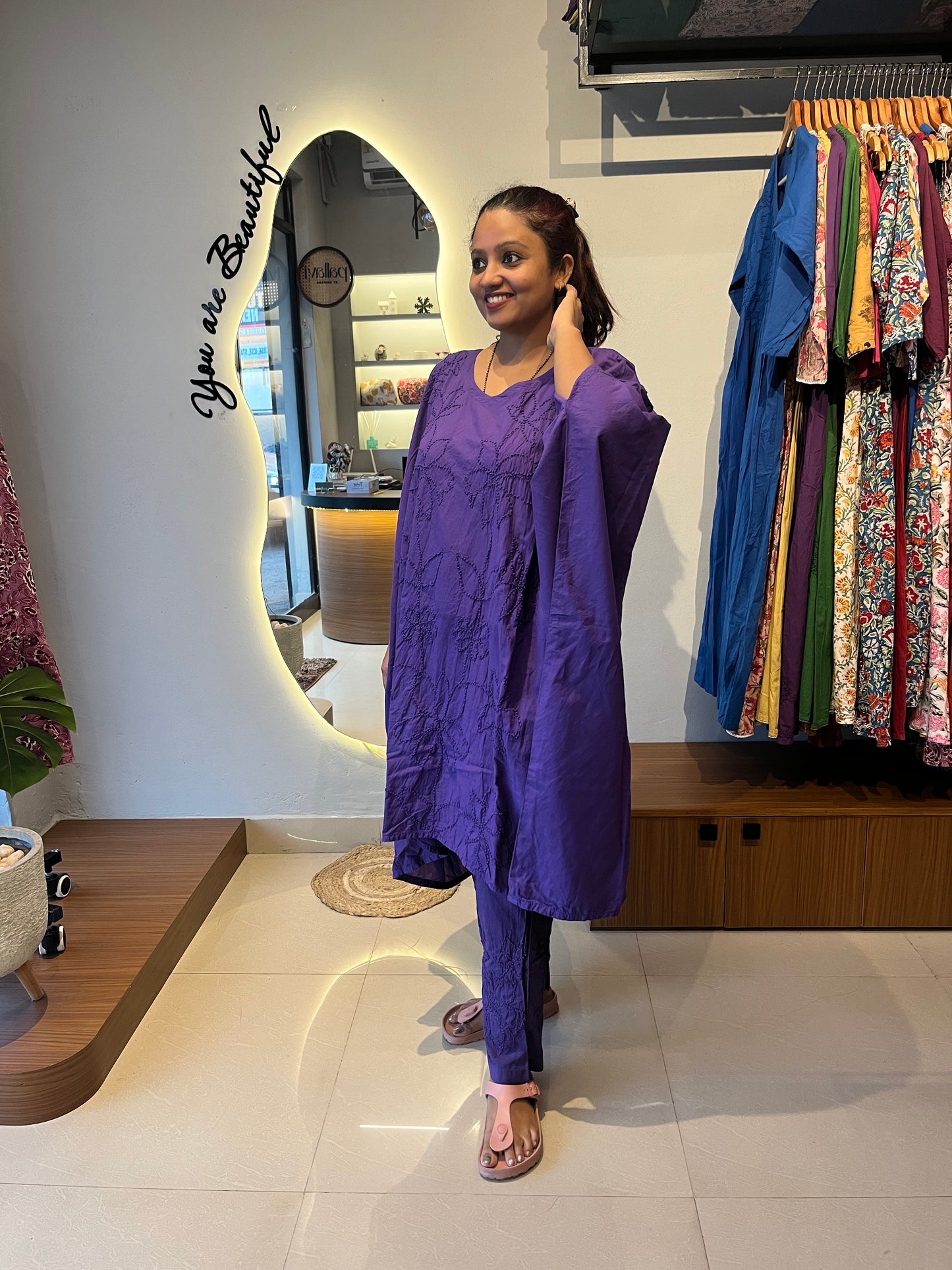 Kaftan top and pant - Indigo